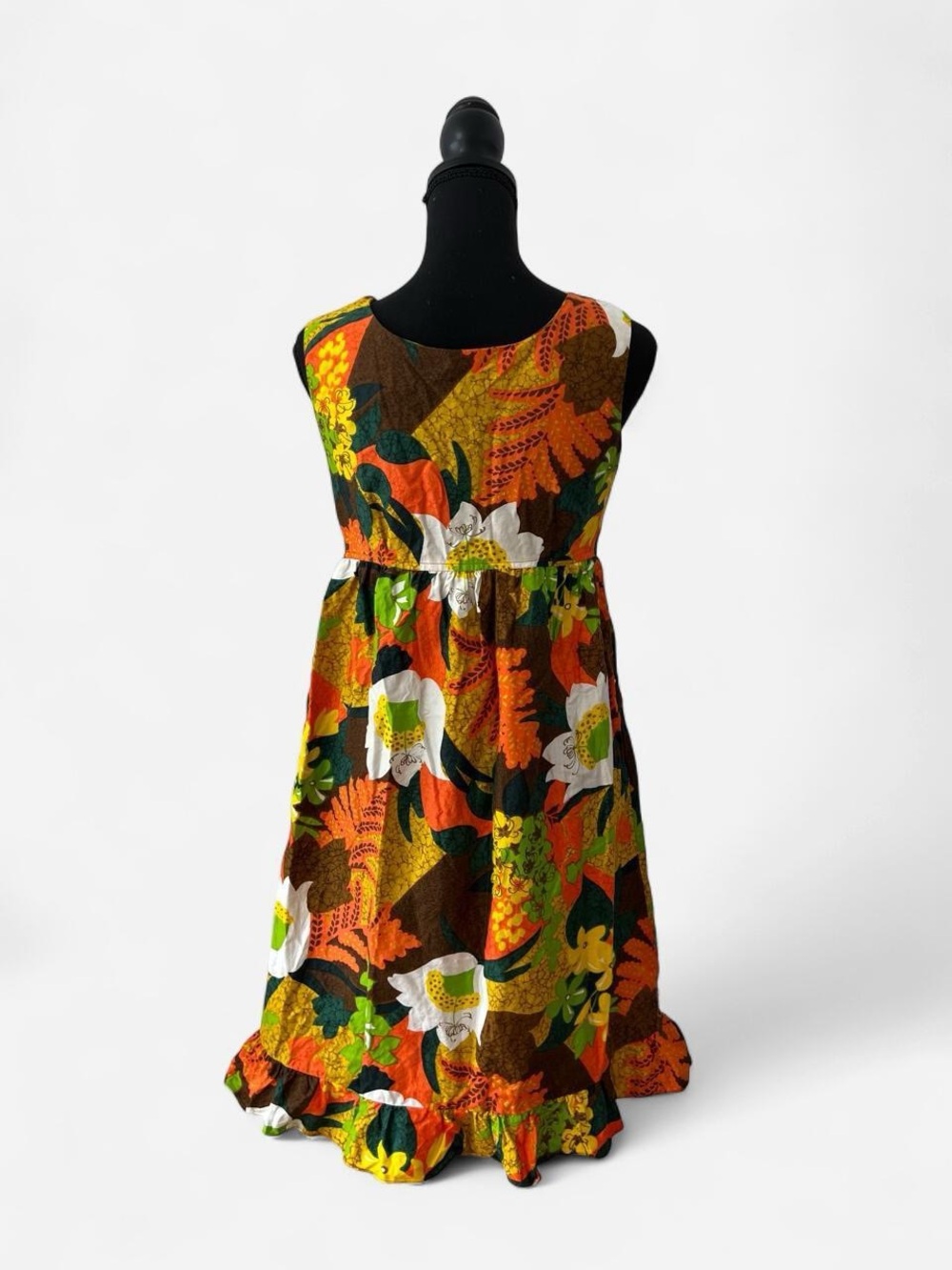 Vintage 60s/70s Mod Psychedelic Floral Miss Hawaii Kamehameha Mini Dress Retro S - Picture 3 of 4